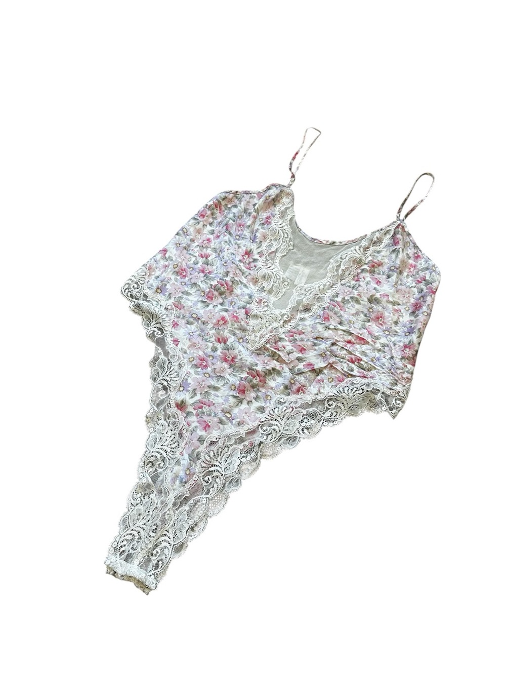 Nordstrom Lingerie Floral Silk Lace Teddy High Cut Romantic Coquette Feminine